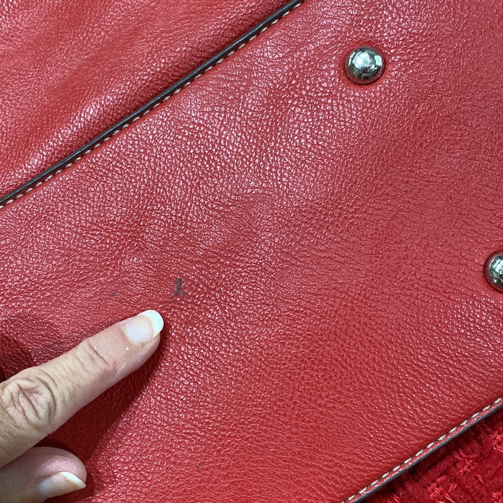 Nine West red tote - Picture 6 of 8